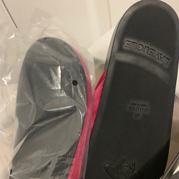 GUCCI Pink Velvet Mules Gold Horsebit New - Picture 4 of 4